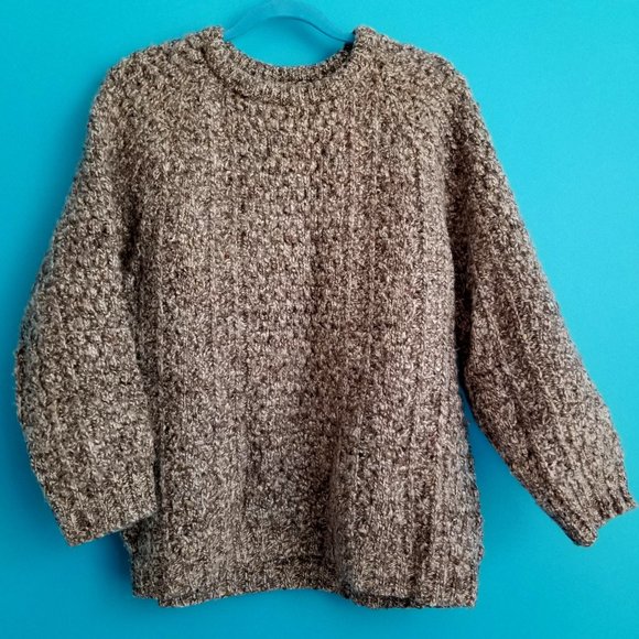 Irish Inspirations Sweaters - Hand Loomed Irish Fisherman's Sweater, L